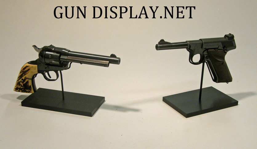 Pistol Revolver Display Stand Clear Acrylic Model Showing Weapon Holder 